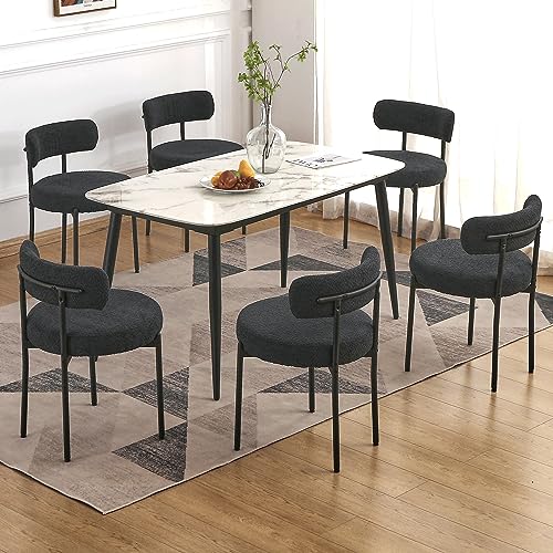 EDWELL Black Dining Chairs Set of 6, Mid-Century Modern Dining Chairs